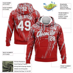 <b>Men's</b> Hooded Sweatshirt American Flag Print Custom Name Number Casual Autumn Wear Pocket Design Regular Fit 100% Polyester - Product Image 4
