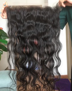 WHLESALE Conjunto de paquete de cabello humano de onda natural con cierre/Paquete de cabello totalmente natural frontal - Product Image 1