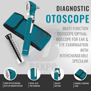 Otoscopio de Fibra Óptica Mini Rainbow de Varios Colores - Otoscopio de Bolsillo con Estuche, Set de Diagnóstico ENT con Bombilla Adicional Incluida (Verde Azulado) - Product Image 2