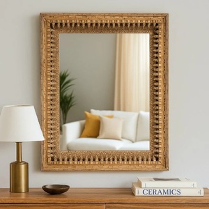 Designer <b>Square</b> Wall <b>Mirror</b> for Home Interiors Refined Carved Border Design with Contemporary Luxury Appeal - Product Image 1