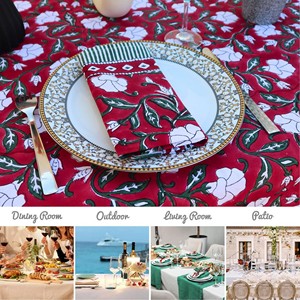 Luxury Traditional Chinese Floral Cotton <b>Tablecloth</b> Printed <b>Square</b> Washable Home Use - Product Image 5