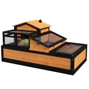 Casetta Classica in Legno Massello per Animali Domestici, Casetta per Tartarughe, Habitat per Piccoli Animali con Motivo Rettangolare per Animali di Taglia Grande in Autunno - Product Image 2