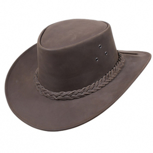 Chapeau de cow-boy occidental en cuir véritable marron, taille personnalisée, logo TM STARTECH, haute qualité, sports de plein air, chasse, fabriqué au Pakistan - Product Image 4