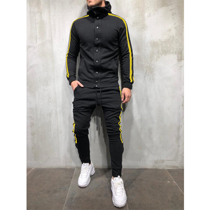 Conjunto Deportivo Rojo para Hombre, Manga Larga, con Capucha, Cierre de Botones, Bolsillos Laterales, Ropa Deportiva Informal, Transpirable, para Invierno, 100% Algodón, 2 en 1 - Product Image 4
