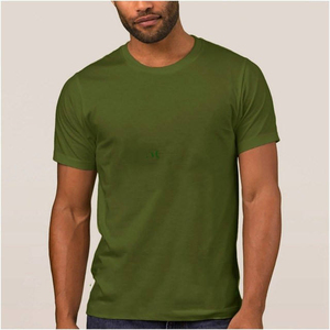 T-shirt bleu à manches courtes pour homme, col rond, coupe classique, couleur unie, design simple, 100% coton jersey tricoté - Product Image 5