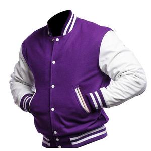 Wholesale Custom Men's Varsity <b>Jacket</b> Retro <b>Winter</b> Genuine Sheep Skin <b>Leather</b> Sleeves Pure Wool Body Bomber Letterman Style Hot - Product Image 4