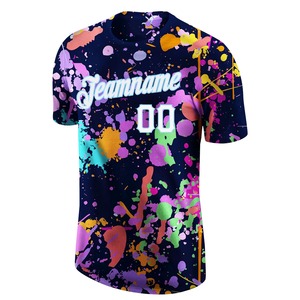 Streetwear Colorful Splash T-Shirt Custom Name and Number Graphic All-over Print Hip Hop Style T-Shirts Supplier - Product Image 5