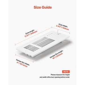 Set di 6 Griglie di Ventilazione in Ferro Antiruggine 4x10 Pollici, Bocchette per Pavimento HVAC a 3 Direzioni, Prese d'Aria a Parete e Soffitto per Casa/Ufficio - Product Image 2