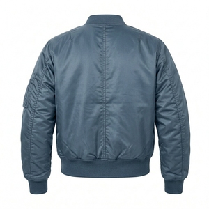 Men's Flight Style Long Canvas <b>Jacket</b> Greek Wear Sorority <b>Lightweight</b> Full Zip Ribbed Trim Casual Outerwear - Product Image 6
