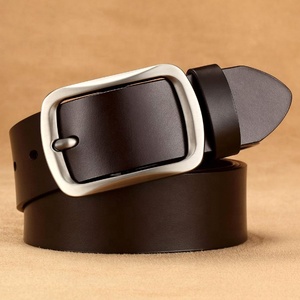Ceinture en cuir véritable de haute qualité pour hommes, en cuir de vachette noir et marron, vente en gros - Product Image 6