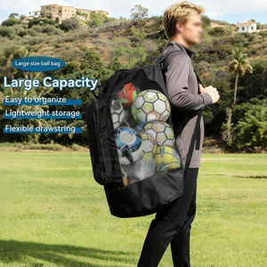 Soccer Ball <b>Backpack</b> <b>Lightweight</b> Eco-Friendly Nylon & Polyester Sports Carry Bag with Adjustable Shoulder Strap Large Storage - Product Image 5