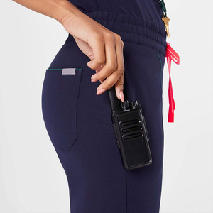 Ensemble de blouses médicales pour femmes, bleu marine, en polyester et coton tissé, pantalon d'uniforme d'hôpital avec boucle pour stéthoscope et poche - Product Image 5