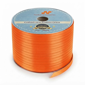 6mm Orange Single Face Satin Ribbon Customizable Supplier 350 Meter Roll for Halloween Candy Packaging Party Favor <b>Bows</b> Bulk - Product Image 3
