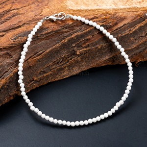 Natural White Howlite <b>Beaded</b> <b>Bracelet</b> Micro Faceted Round Gemstone <b>Bracelet</b> For Women Jewelry Healing Crystal Gift Handmade Bulk - Product Image 6