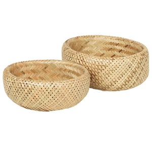 กล่องไม้ไผ่สานสองชั้นพร้อมฝาปิด สำหรับจัดเก็บและตกแต่ง - Product Image 1