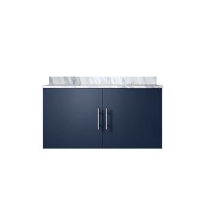 Navy Blue 36 In. W X 22 In. D Bath <b>Vanity</b> 22 In. Carrara Marble Top <b>Bathroom</b> <b>Vanities</b> - Product Image 1