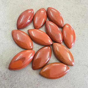 Cabujón de Jaspe Rojo Natural AAA+ en Forma de Marquesa con Reverso Plano, Piedra Preciosa Calibrada para Joyería - Product Image 6