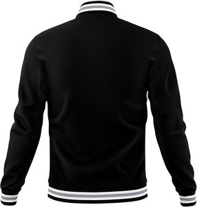 High Quality Men's Varsity Jackets Thin <b>Stand</b> Collar Light <b>Weight</b> Winter Wool Body Leather Sleeve Best Design Plain Fabric Front - Product Image 2