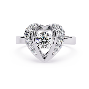 Bague de fiançailles et de mariage personnalisée en or rose 18 carats avec diamant de laboratoire VVS1D, bijoux en diamant cultivé en laboratoire - Product Image 1