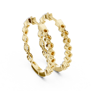 Pendientes de Aro de Oro Amarillo de 10K con Diamantes Cultivados en Laboratorio de Corte Marquesa y Redondo, Edición Limitada Especial, Disponibles en 10K, 14K y 18K - Product Image 3