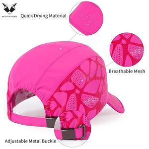 Gorras de béisbol de malla transpirable de alto rendimiento, color rosa, que absorben la humedad, para protección solar en exteriores, deportivas, para adultos. - Product Image 3