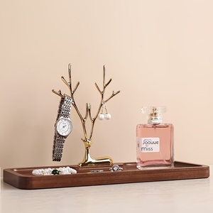 Luxury Deer Antler Jewelry Organizer Stand Multi Branch Holder With Storage Tray Stable Base For Rings <b>Watches</b> And Accessories - Product Image 3