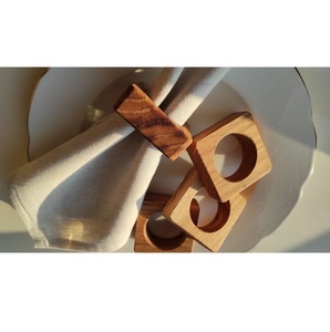 Ensemble d'anneaux de serviette en bois écologiques en forme de cœur, design creux en bois naturel, accessoire de table durable pour mariage, dîner, coffret cadeau - Product Image 6
