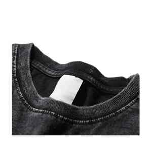 Camiseta retro personalizada de algodón 100% con efecto desgastado, hombros pequeños, manga corta y tela gruesa. - Product Image 4