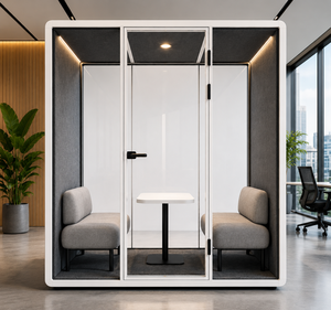 Cabina de Reuniones Acústica Ecológica Premium para 2 Personas con Marco de Aluminio Moderno e Iluminación LED para Oficinas, Edificios, Hogares y Apartamentos - Product Image 4