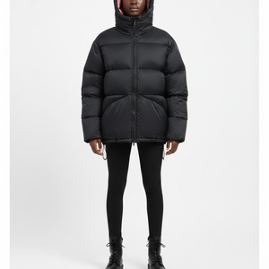 Custom Windbreaker Bubble <b>Coat</b> Removable Hood Long Sleeve Thick Polyester Padded Fill Streetwear Solid Women Puffer Jacket - Product Image 5