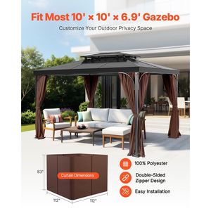 10 'X 10' X 6.9 'caffè colorato Gazebo tenda Privacy per baldacchino e Pergola - Product Image 2