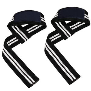 Sangles de musculation en coton robustes avec logo personnalisé Misha Sports & Fitness, antidérapantes, respirantes, fermeture à pression, haute élasticité, unisexe - Product Image 2