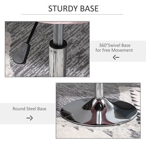 Sedia Girevole Moderna con Telaio Cromato e Altezza Regolabile, Sedia Imbottita per Trucco e Vanità, per Camera da Letto e Soggiorno, Colore Rosa - Product Image 6