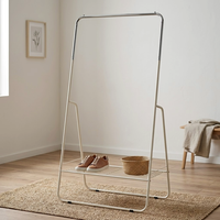 Séchoir à linge suspendu extensible en métal au design moderne, avec revêtement en poudre, étagère de rangement pour la maison