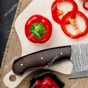 Couteau de Chef Hachoir Ambidextre Robuste en Acier Damas Forgé à la Main, Manche Ergonomique en Bois de Rose, Écologique, OEM/ODM - Product Image 2