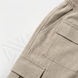 กางเกงขาสั้นคาร์โก้ผู้ชายแฟชั่นชั้นนำ OEM ผลิตตามสั่ง คุณภาพสูง ระบายอากาศได้ดี สไตล์ไฮสตรีท ซักง่าย สวมใส่สบาย มีเชือกผูก - Product Image 5