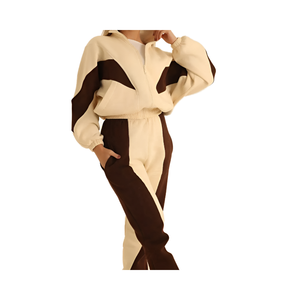 Elegantes Conjuntos Deportivos de Secado Rápido con Cremallera para Mujer, Sudadera con Capucha para Entrenamiento Deportivo de Invierno con Cinturón y Decoración de Tiras, Diseño Liso - Product Image 1