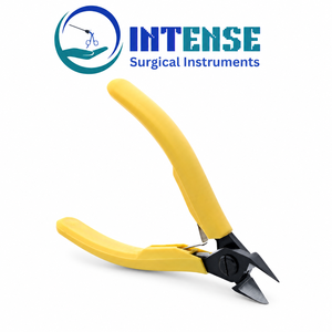 Pince coupante professionnelle de précision pour bijoux avec poignée ergonomique jaune - Product Image 1