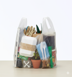 Sac en polyéthylène haute densité (HDPE) à finition mate pour le commerce de détail de luxe et la marque haut de gamme, sac de transport pour t-shirt imprimé personnalisé, vente en gros - Product Image 1