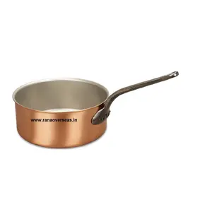 Round Shape Copper Saucepan With Handle For Home Kitchen , Hotel , Office And Restaurant