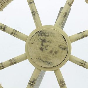 Nautical Rustic Brown Antique <b>Ship</b> <b>Wheel</b> Wall Decor Vintage Wooden Marine Steering <b>Wheel</b> Sculpture - Product Image 4