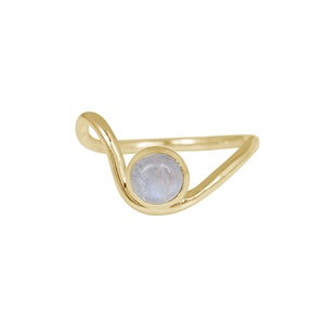 925 Sterling Silver Round Rainbow Moonstone Ring Stackable Wedding Band Handmade Gemstone Birhstone Jewelry for Women - Product Image 1