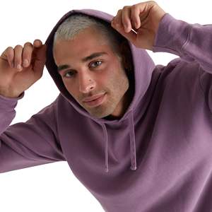 Sudadera con Capucha para Hombre de Alta Calidad, Color Morado, Talla Grande, con Estampado Puff, Hombros Caídos, Lisa, de Felpa Francesa de Algodón - Product Image 6