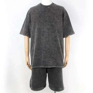 Acid Washed T Shirts+Shorts 2 <b>PC</b> <b>Sets</b> Men Casual Sports Suits Male Clothing - Product Image 1