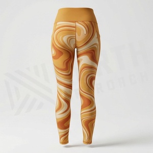 Leggings de sport taille haute pour femme, couleur personnalisable, sans couture, effet froncé aux fesses, en tissu tricoté, pour entraînement, fitness et gym - Product Image 2