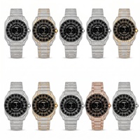 Montre de luxe à quartz, boîtier carré antique style dessin animé, en acier inoxydable, avec diamants Moissanite, analogique, 38 mm, verre saphir, chronographe