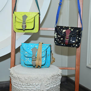 Bolso bandolera de cuero reciclado metálico nuevo a la moda para mujer, bolso de hombro de cuero colorido occidental para mujer al por mayor - Product Image 4