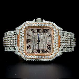 นาฬิกาข้อมือโรมันไดอัลโรสโกลด์สองสี ประดับเพชรโมอิสซาไนต์ ระบบอัตโนมัติ คุณภาพพรีเมียม หรูหรา โดดเด่นไม่เหมือนใคร - Product Image 1