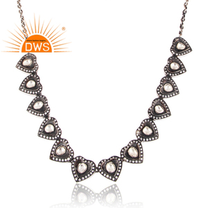 CZ cristal Quartz ensemble oxydé 925 argent fait à la main Style bohême collier Tribal bijoux en argent Collection classique - Product Image 3