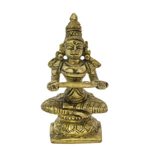 Estatua Pequeña Hecha a Mano de Latón de la Diosa Annapurna, Escultura India Exótica, India, ZCB96 - Product Image 1